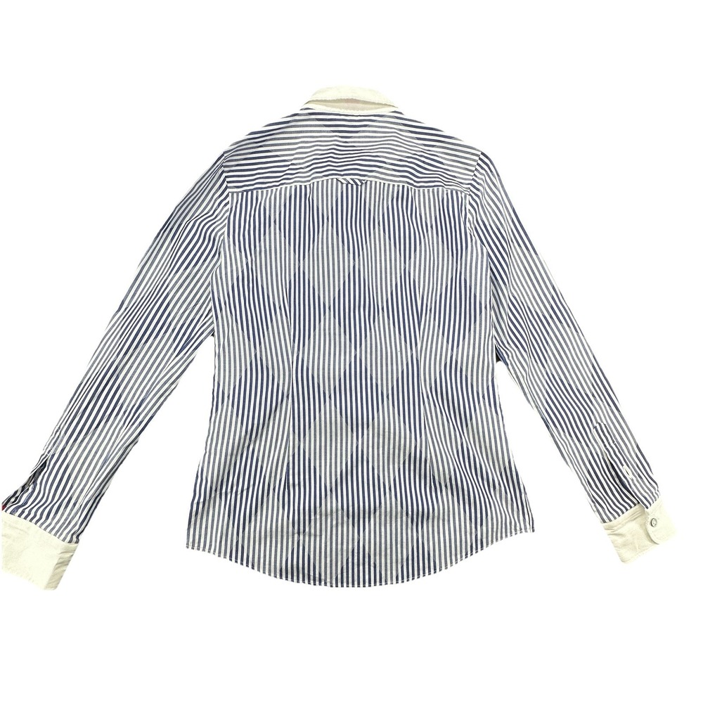 Brooks Brothers Red Fleece Womens 0 Blue White Stripe Button Down Cotton Shirt - Picture 2 of 8